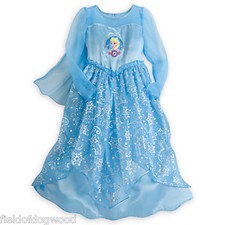 NWT Disney Store ELSA Deluxe Nightgown costume Frozen 5/6 7/8
