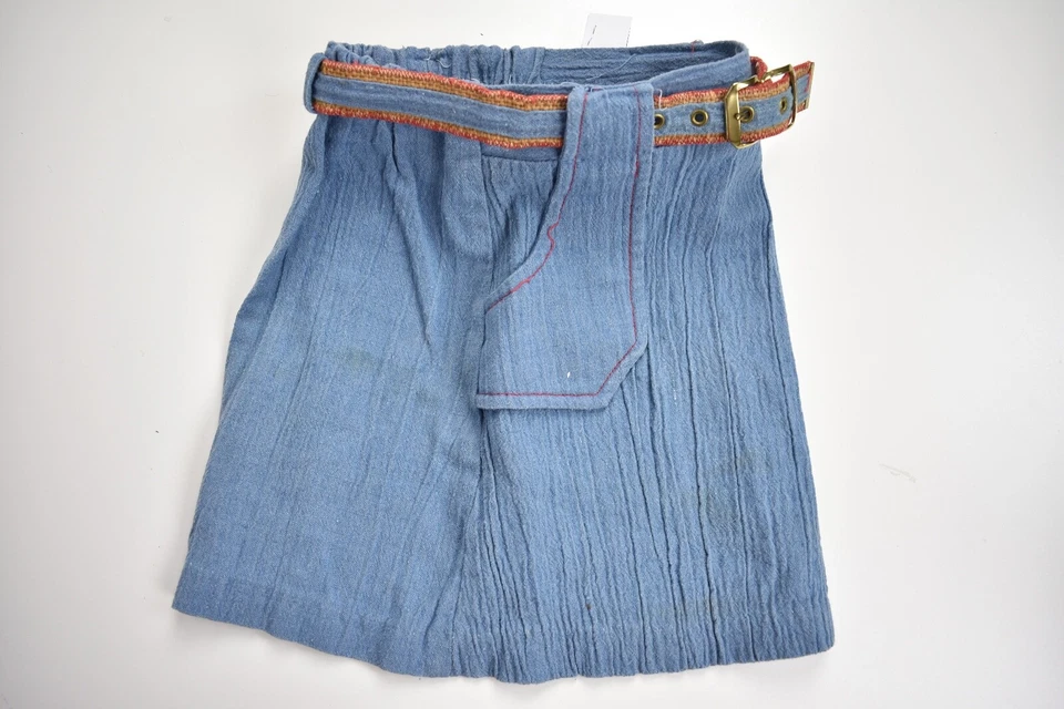 Falda de los años 70 azul claro liso sin marca con cinturón mezcla de poliéster/algodón talla: 6 Foto 3 de 4