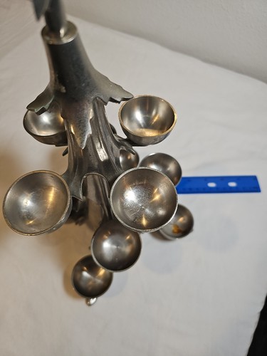 RARE Christmas Tree Candle Holder Silver Metal Centerpiece Decor Star Holiday - Picture 8 of 10