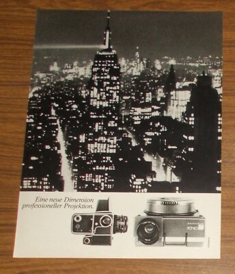 Seltene Werbung HASSELBLAD PCP 80 Diaprojektor Empire State Building 1983