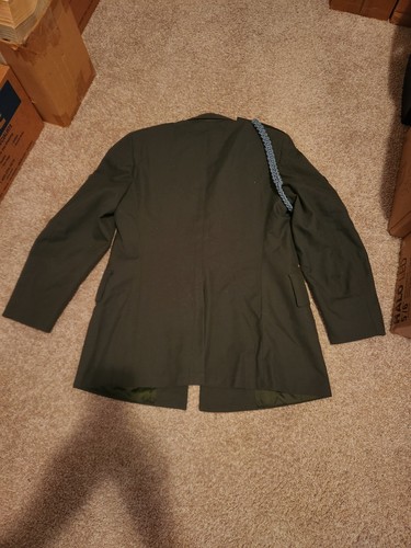 US Army Men’s Enlisted Dress Green Uniform, With Emblems And Pins 41R Jacket - Picture 13 of 14