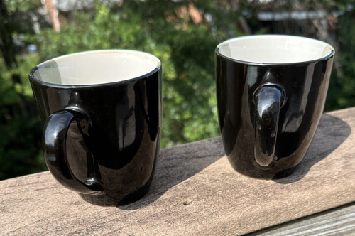 Two (2) Sango Eclipse Black Coffee / Tea Mugs - 4 1/8" - Immaculate - Picture 4 of 7