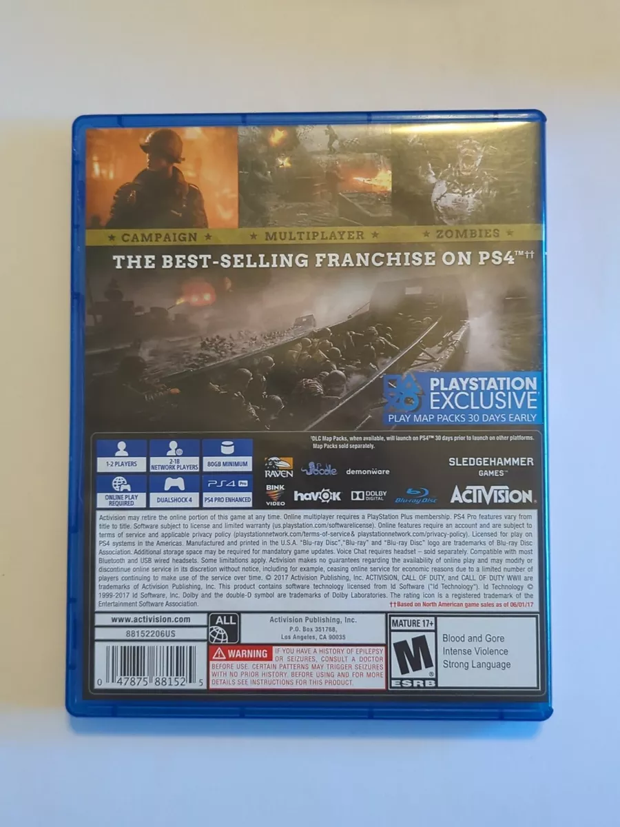 Call of Duty WWII Playstation 4 PS4 PS5 WW2 World War 2 Activision Shooter  New! 47875881525