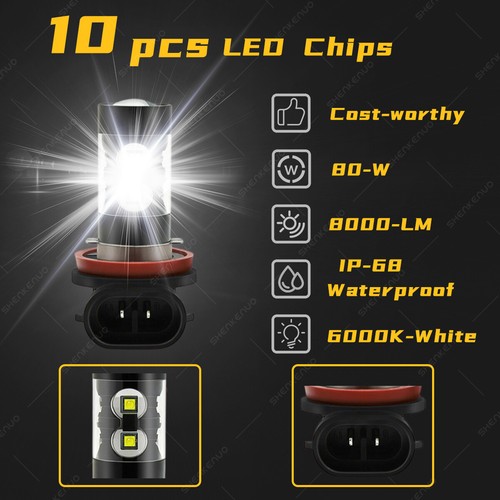 Para For Honda Fit 2006-2020 Kit de faros LED de haz alto/bajo +luces antiniebla - Picture 7 of 11