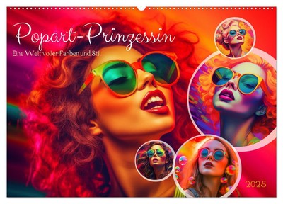 Popart Prinzessin (Wandkalender 2025 DIN A2 quer), CALVENDO Monatskalender