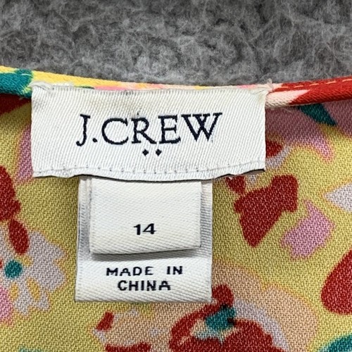 J.Crew Women’s Size 14 Yellow Multicolor Floral Tie Ruffle Wrap Mini Sun Dress - Picture 3 of 12