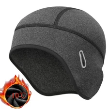 Winter Skull Cap Windproof Helmet Liner Cycling Skiing Beanie Hat with Ear Cover