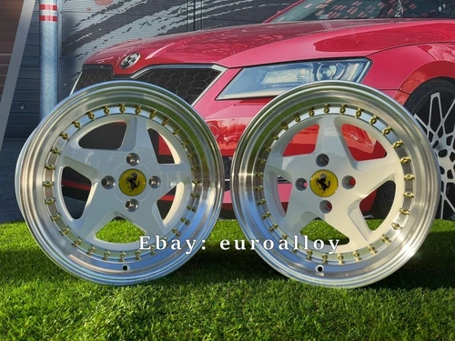 4 x 15 inch 4X100 Ferrari 348 style WHITE wheels for NISSAN TOYOTA HONDA BMW