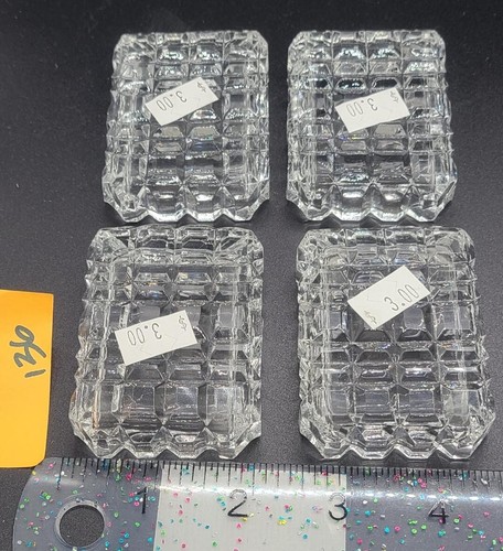 JUEGO DE BODEGA DE SAL ABIERTA RECTÁNGULO DE CRISTAL DE COLECCIÓN DE 4 CORTES EN ESQUINAS CUADRADAS - Imagen 3 de 3