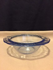Vintage Tiara Light Blue Glass Mother Goose Nursery Rhyme Bowl
