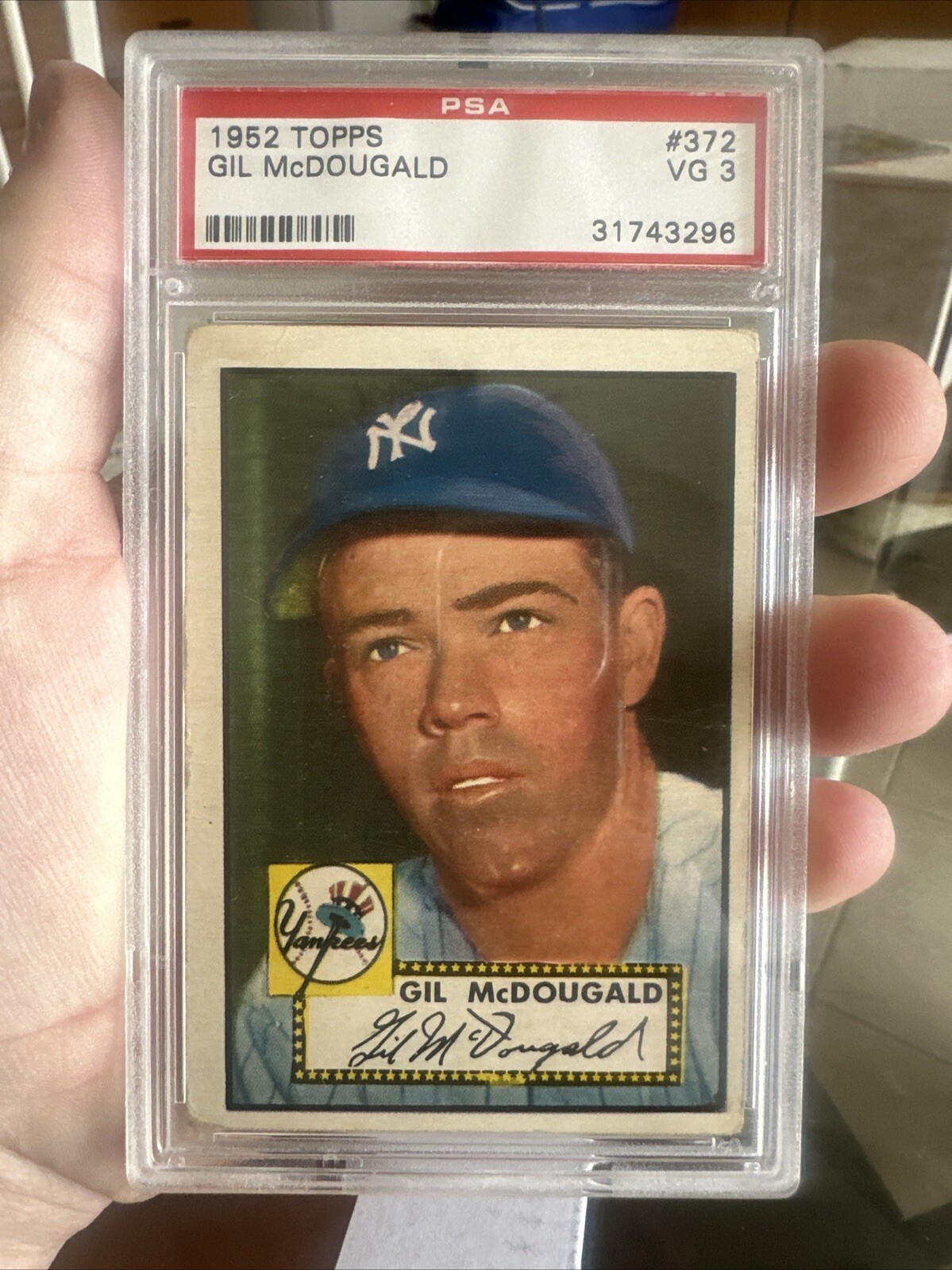1952 Topps #372 Gil McDougald Rookie  PSA 3 VG NY Yankees High# 5xWSC 40.7WAR RC