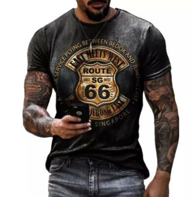 ROUTE 66 Streetwear T-Shirt shirt Muskelshirt Kostüme Polyester