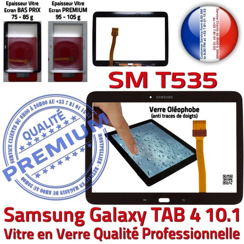 Vitre Tactile SM-T535 TAB 4 Assemblée Adhésif Prémonté Samsung Ecran Noir - Photo 2/5