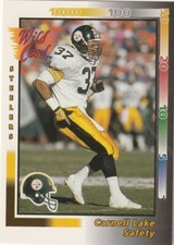 FREE SHIPPING-MINT-1992 Wild Card Carnell Lake #200 STEELERS
