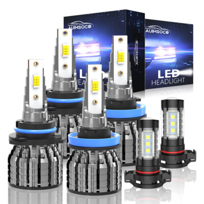 For GMC Canyon 2015-2021 -6X 6000K LED Headlight High Low Beam + Fog Light Bulbs