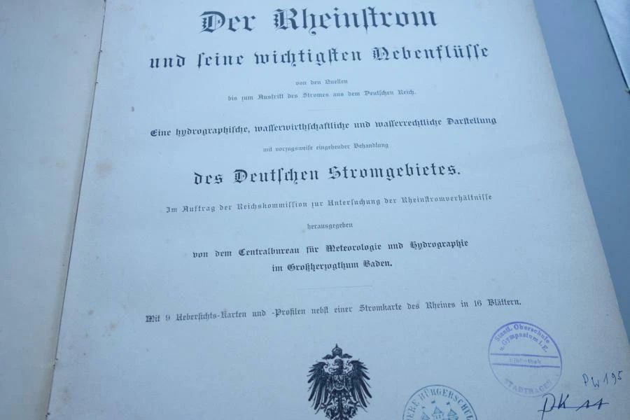 Der Rheinstrom Rhein und seine wichtigsten Nebenflüsse 1889 Grossherzogtum Baden - Bild 3 von 4