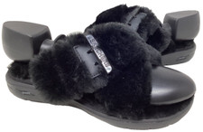 Skechers Women's Arch Fit Lounge First Rate Fuzzy Sandals Black Size:8 131E