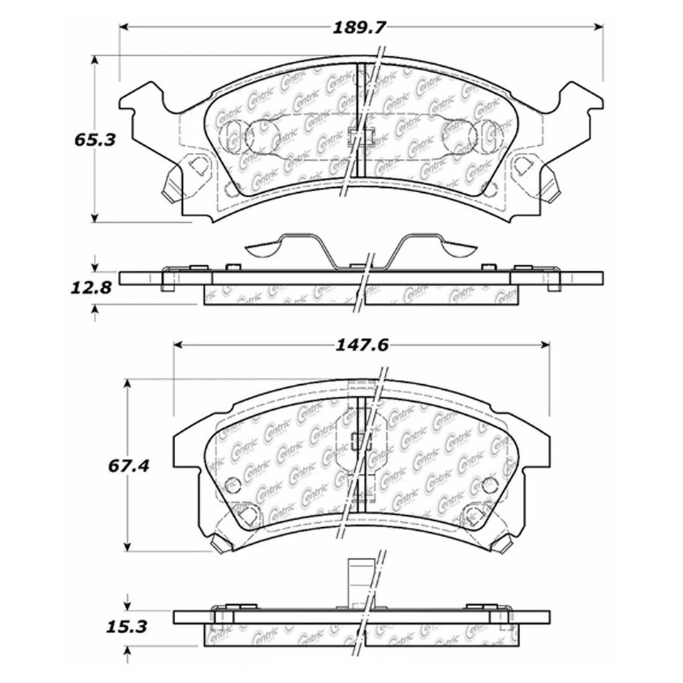 Juego de 2 pastillas de freno y zapatas de freno delanteras + traseras metálicas para Chevrolet Cavalier Foto 3 de 4