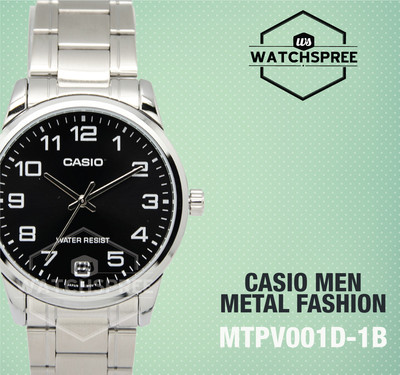 Casio Men's Analog Stainless Steel Band Watch MTPV001D-1B MTP-V001D-1B