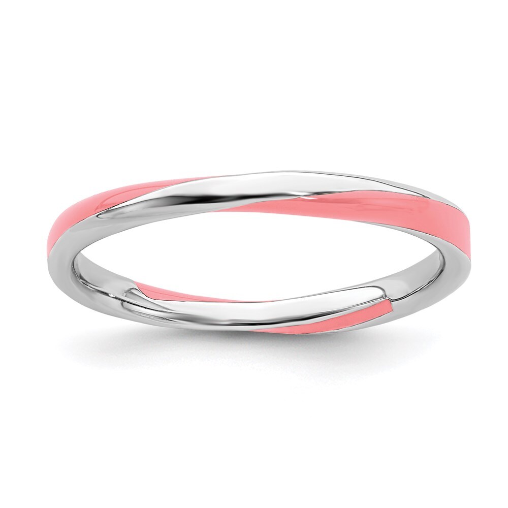 Кольцо из чистого серебра с витой розовой эмалью Expressions Stackable 6790₽