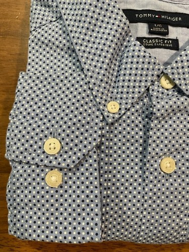 TOMMY HILFIGER MEN'S CLASSIC FIT POLKA DOT SHIRT(BLUE, XX-LARGE ) NWOT - Picture 3 of 3