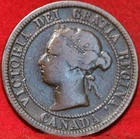 1876-H Canada One Cent Foreign Coin