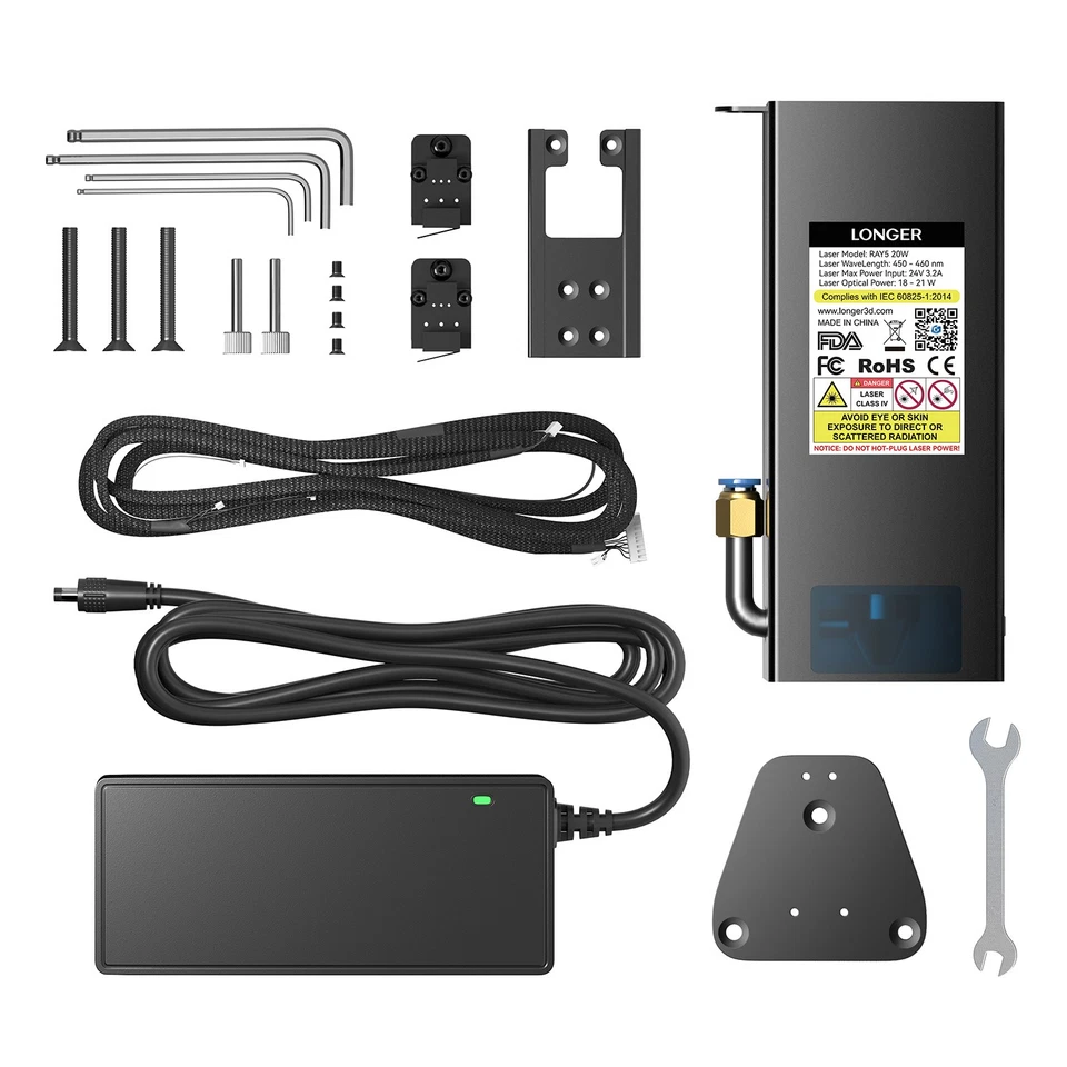 Módulo gravador a laser 20W mais longo, feixe duplo comprimido 0,08 * 0,1 mm ponto laser - Imagem 2 de 4