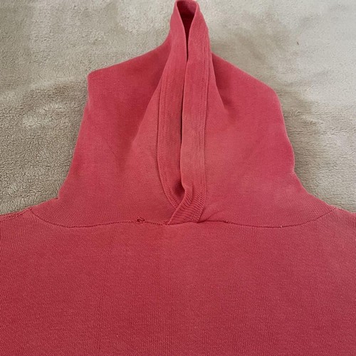 50s 60s Vintage Sweat Hoodie USA Faded Red Set-in Sleeve Distressed Rare - Picture 10 of 20