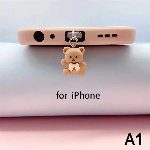 Phone Dust Plug Bear Pendant Decoration For IPhone Type-C Charging Interface _tm - Zdjęcie 8 z 13