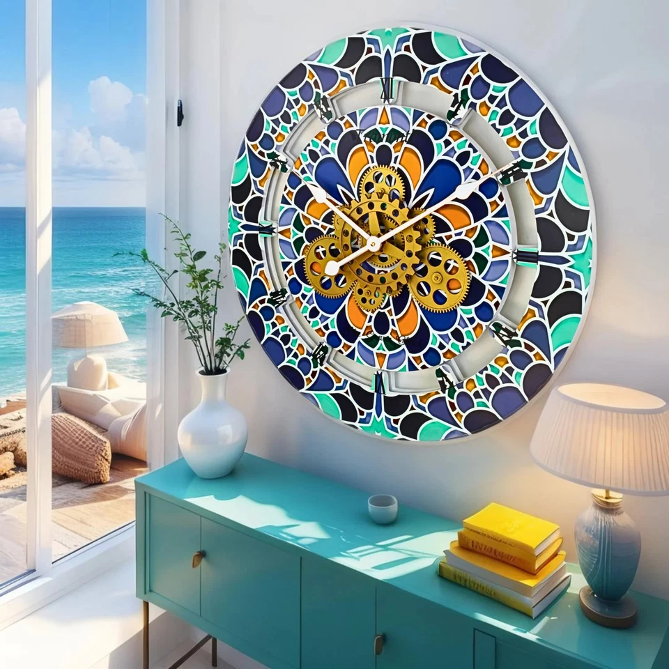 The Gears Reloj ITALIA LINE RELOJ DE PARED REDONDO 36 PULGADAS TRAMONTI Foto 4 de 4