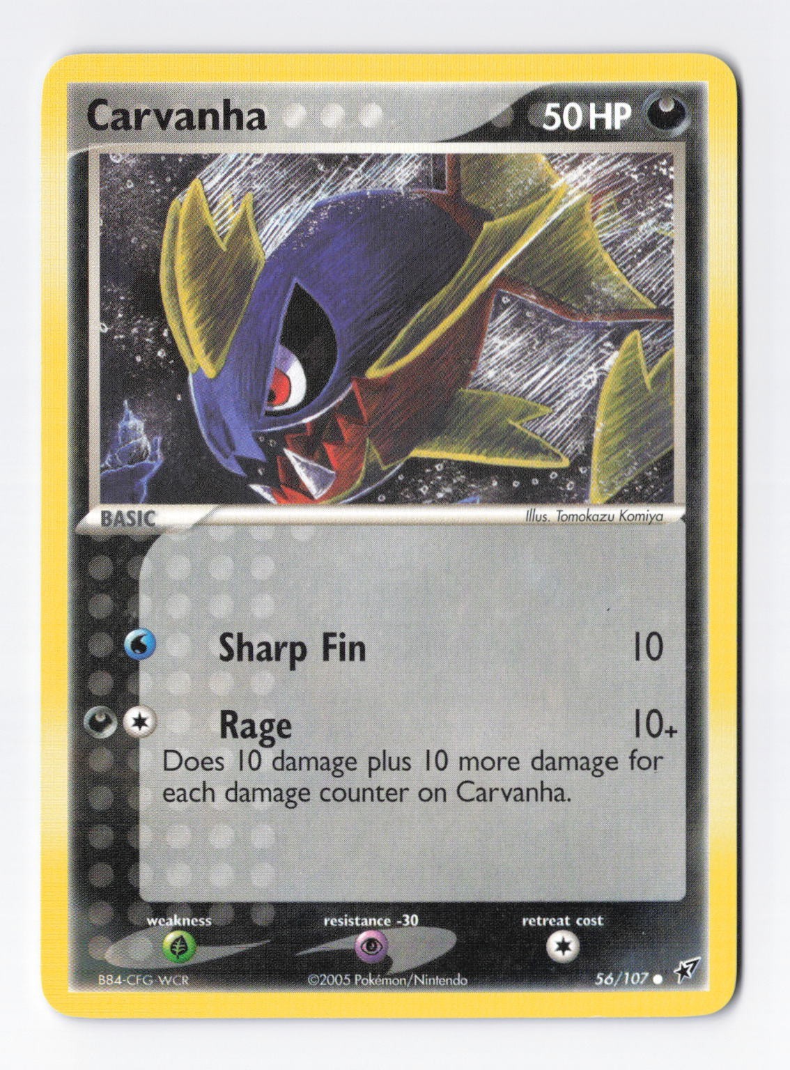 Carvanha 56/107 Regular Common EX Deoxys Series Vintage Pokemon TCG Card NM