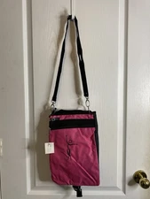 DASHA DESIGNS HOT PINK BALLET TAP DANCE SHOE BAG CROSSBODY 2 POCKETS NWT