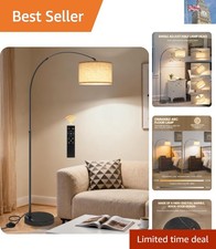 Modern Curved Arc Floor Lamp with Bell Shade & Marble Base, Rose Gold Teamson