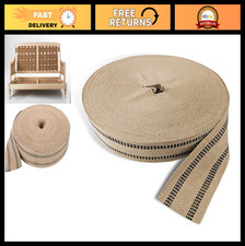 Natural Jute Webbing 3.5" x 72 Yards - Burlap with Black Stripes for Upholstery
