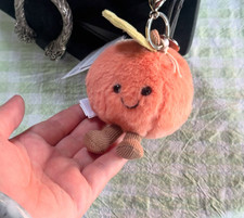 Jellycat Amuseables Fuzzy Peach Plush Keychain - Cute Bag Charm Gift NWT 2026