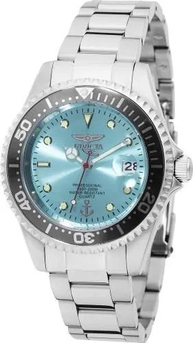 INVICTA Men 37.5mm Stainless Steel Steel Light Blue dial  (50145) New