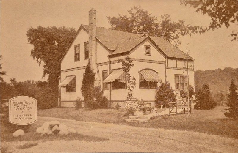 WIS Fish Creek Wisconsin Postcard c1905 Happy Hour Tea Shop Restaurant 