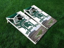 VINYL WRAPS Cornhole Board DECALS Michigan State Spartans 01 MSU Bag Game Toss