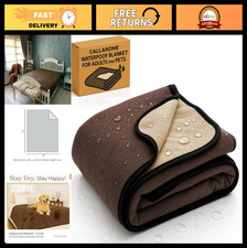 Waterproof Pet Blanket 80"x90" - Soft Fleece, No-Crinkle, Leakproof, Reversible