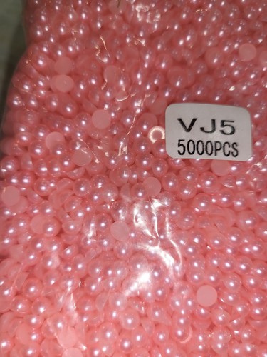 Bulk Bag Shimmering Hubba Bubba Flatback 5mm Pearls 200g - Picture 2 of 3