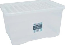 Clear Plastic Storage Box 60 Litre LL5426 / ST60 (Big Parcel Rate)