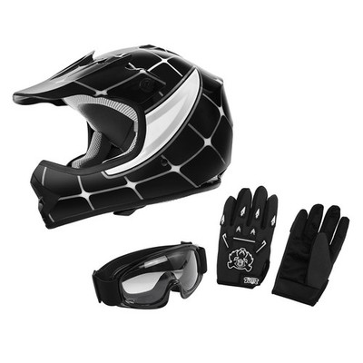 DOT Youth Kids Dirt Bike Off Road ATV Helmet Motocross S/M/L/XL w/Goggles Gloves