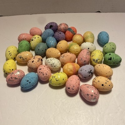 Speckled & Glitter Easter Egg Bowl Fillers Lot of 38 Styrofoam Spring 1.5'' Eggs