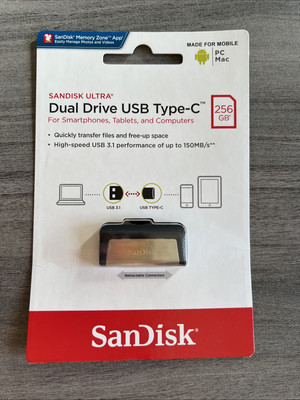 SanDisk 256GB Ultra Dual Drive Go USB Type-C Flash Drive SDDDC2-256G-G46