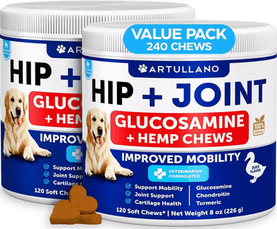 Hemp Hip and Joint Supplement for Dogs Glucosamine for Dogs Joint Pain Relief