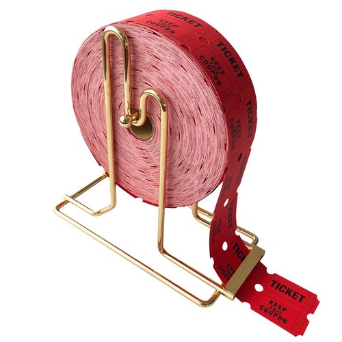 Raffle Ticket Dispenser - 1PC Brass Plated Ticket Holder for Single-Roll & Do...