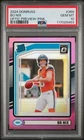2024 Panini Donruss Bo Nix #369 Optic Preview Pink Rookie PSA 10 GEM MT (RC)