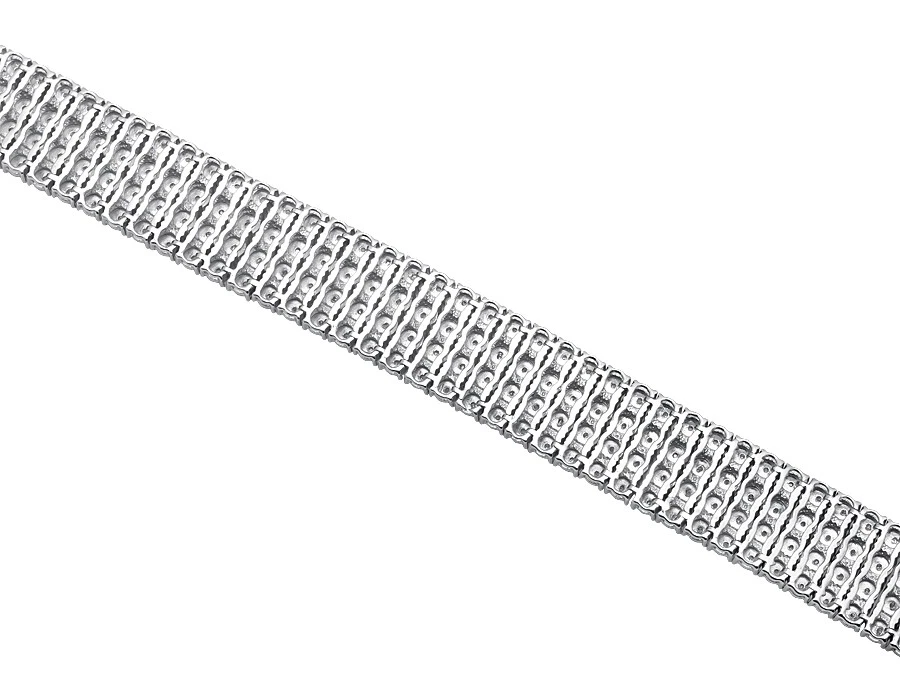 Brazalete de diamantes reales de tenis ilusión de 4 filas de plata de ley .925 de 2 quilates 8,5" Foto 4 de 4