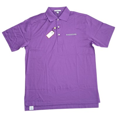 Peter Millar Poloshirt Baumwolle Royal Lila ''The Invitational'' Medium Neu
