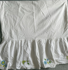 Vintage PBK Pottery Barn Kids - Bed Skirt Dust Ruffle TWIN XL Floral Flowers NEW
